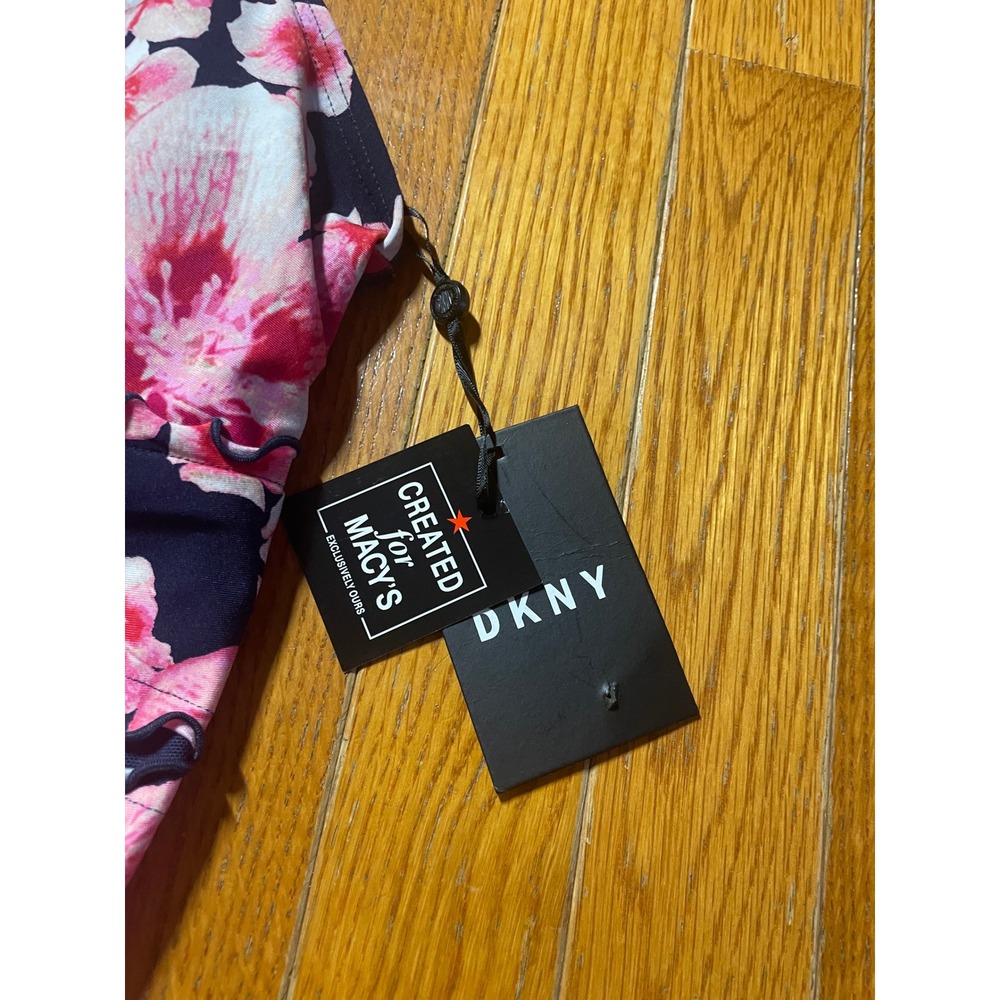 DKNY‎ Womens One-Piece Swimsuit Size 16 Printed Ruffled Poppy Scallop Nylon NWT - Picture 9 of 10